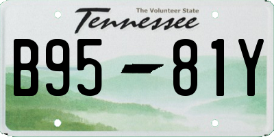 TN license plate B9581Y