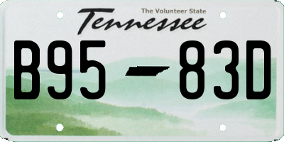 TN license plate B9583D