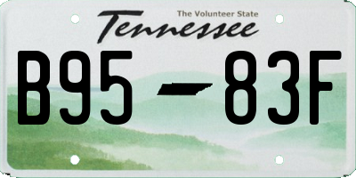 TN license plate B9583F