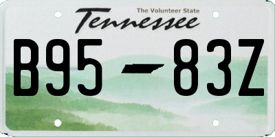 TN license plate B9583Z