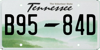 TN license plate B9584D