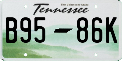 TN license plate B9586K