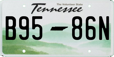TN license plate B9586N