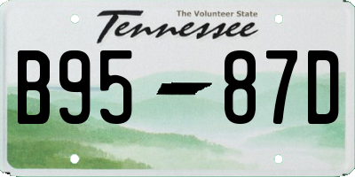 TN license plate B9587D