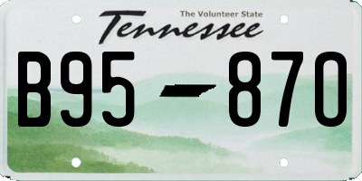 TN license plate B9587O