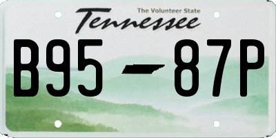 TN license plate B9587P