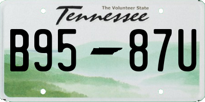 TN license plate B9587U