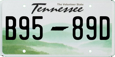 TN license plate B9589D