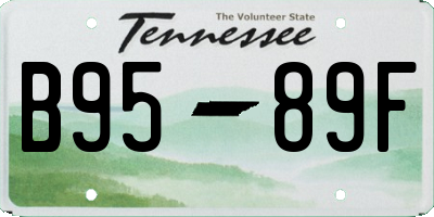 TN license plate B9589F