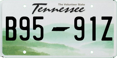 TN license plate B9591Z