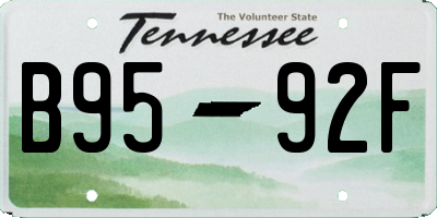 TN license plate B9592F