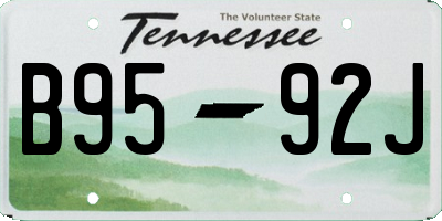 TN license plate B9592J
