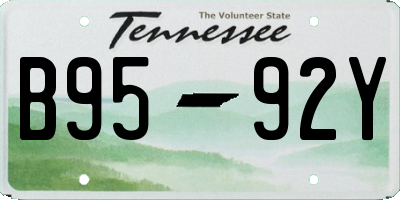 TN license plate B9592Y