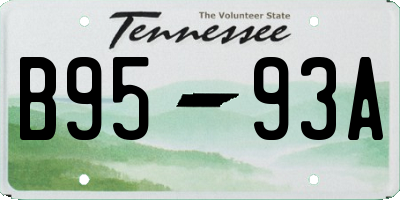 TN license plate B9593A