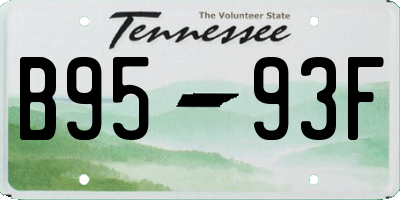 TN license plate B9593F