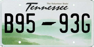 TN license plate B9593G