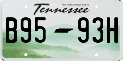 TN license plate B9593H