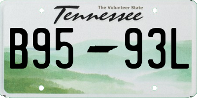 TN license plate B9593L