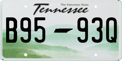 TN license plate B9593Q