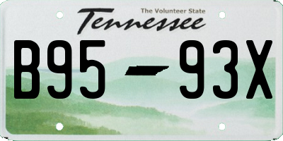TN license plate B9593X