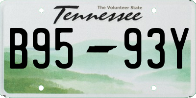 TN license plate B9593Y