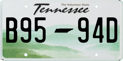TN license plate B9594D