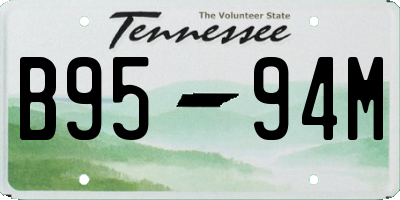 TN license plate B9594M