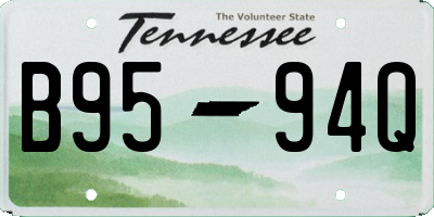TN license plate B9594Q