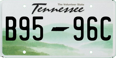 TN license plate B9596C