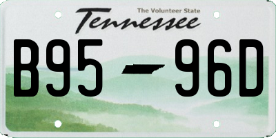 TN license plate B9596D
