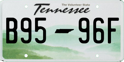 TN license plate B9596F