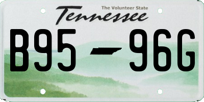 TN license plate B9596G