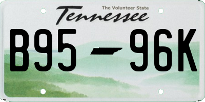 TN license plate B9596K