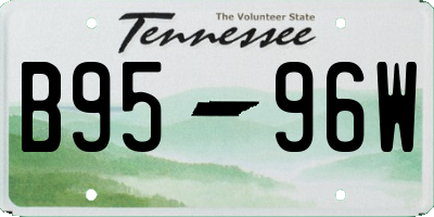 TN license plate B9596W