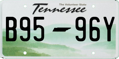 TN license plate B9596Y