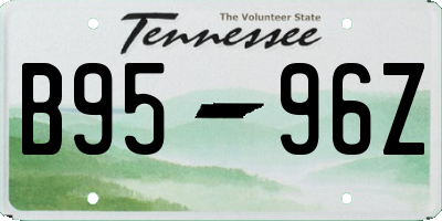 TN license plate B9596Z
