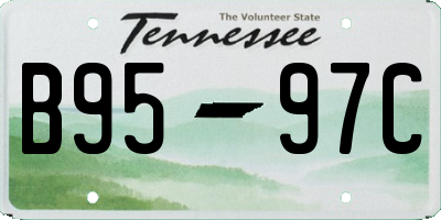 TN license plate B9597C