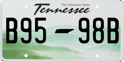 TN license plate B9598B