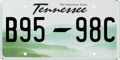 TN license plate B9598C