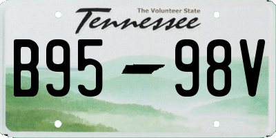 TN license plate B9598V