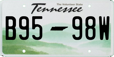 TN license plate B9598W