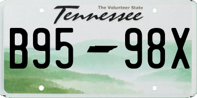 TN license plate B9598X