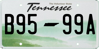 TN license plate B9599A