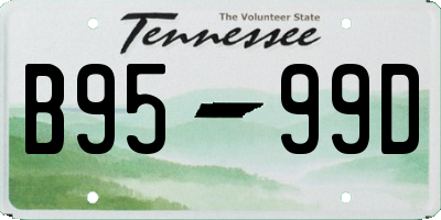 TN license plate B9599D