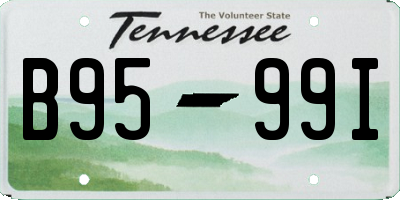 TN license plate B9599I