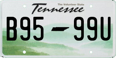 TN license plate B9599U