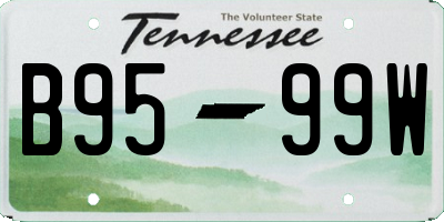 TN license plate B9599W