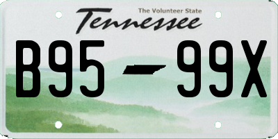 TN license plate B9599X