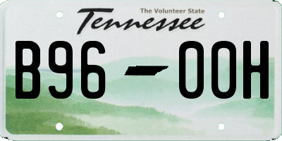 TN license plate B9600H