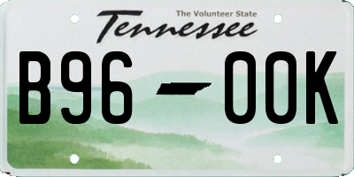 TN license plate B9600K